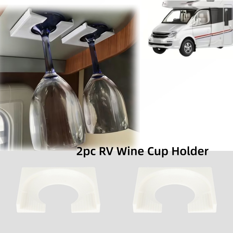 Wine & Beer Guayaquil - 2pc RV キャンピングカーワインカップホルダー 自己粘着接着剤付き 簡単に取り付けられる安定したドリンクホルダー キャンプ車両