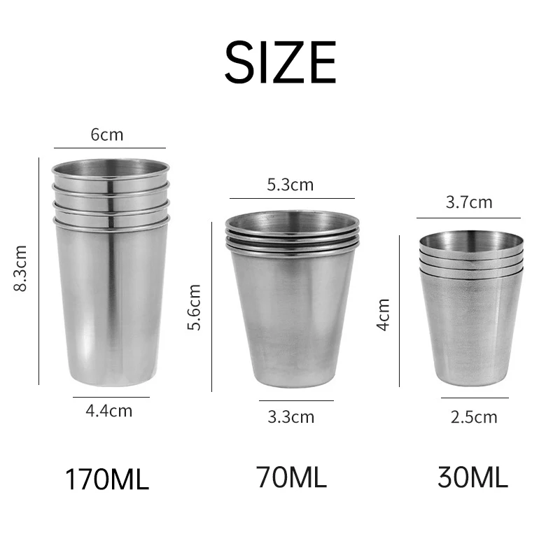 4個入り、実用的なアウトドア用ステンレス製カップセット。ウイ - Whisky Beer And Wine のレビューと価格