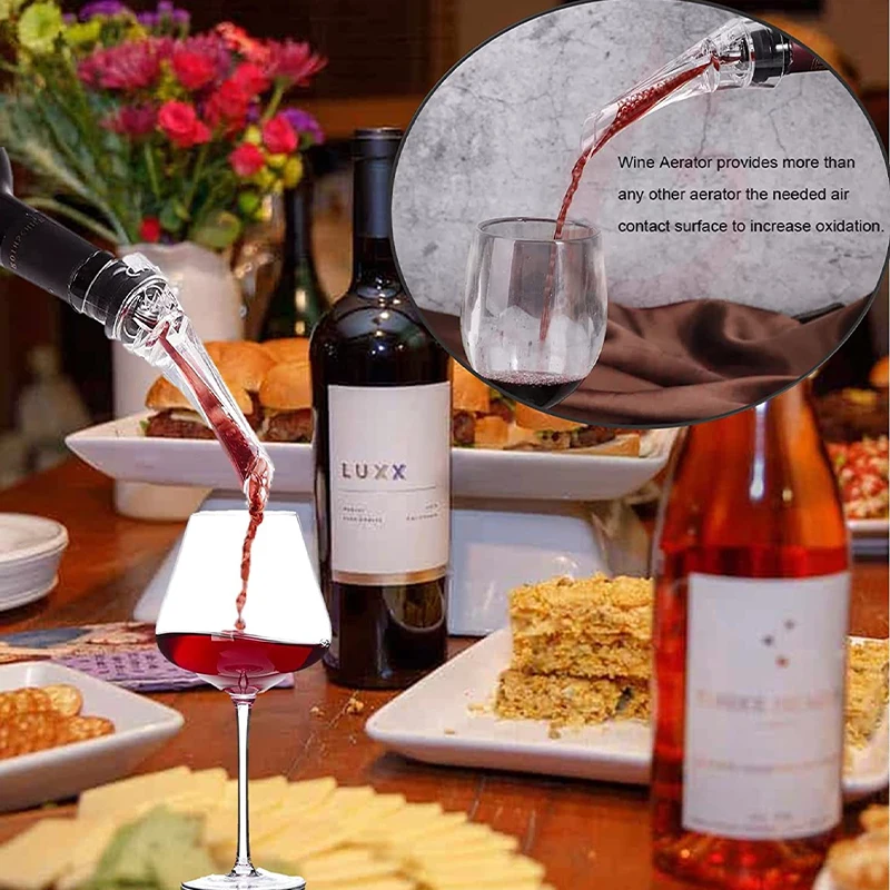 ワイン用エアレーター付きデキャンタ1個。ワインの泡立ちを良く - Wine Aerator Pour のレビューと価格
